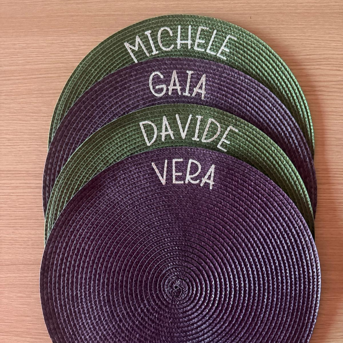 Tovagliette Tonde di Paglia con Personalizzazione