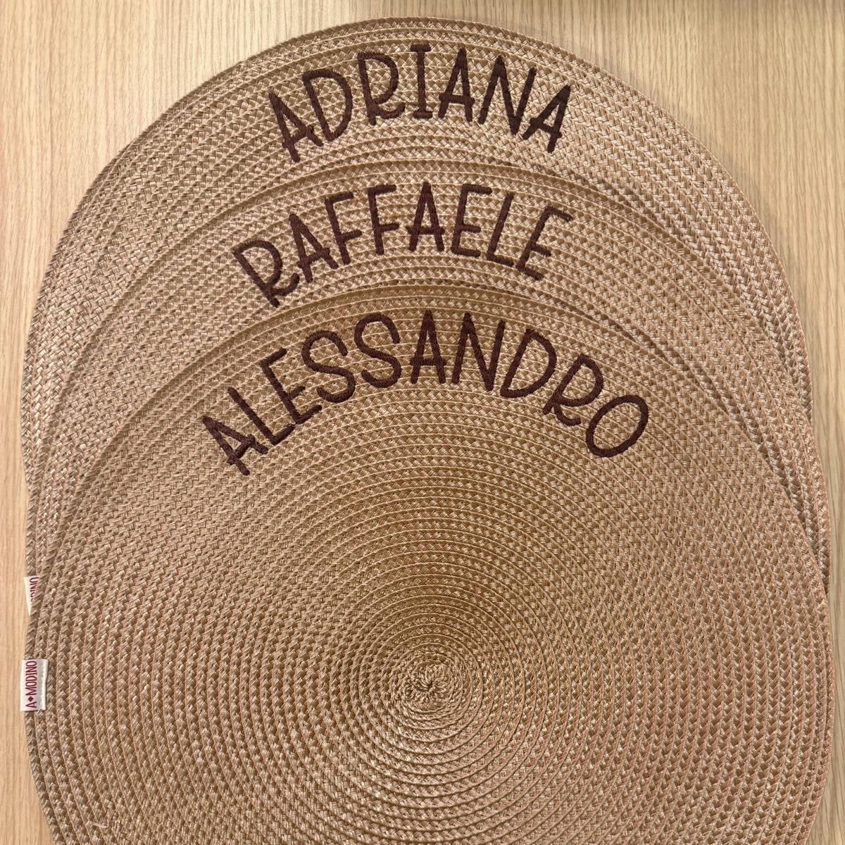 Tovagliette Tonde di Paglia con Personalizzazione