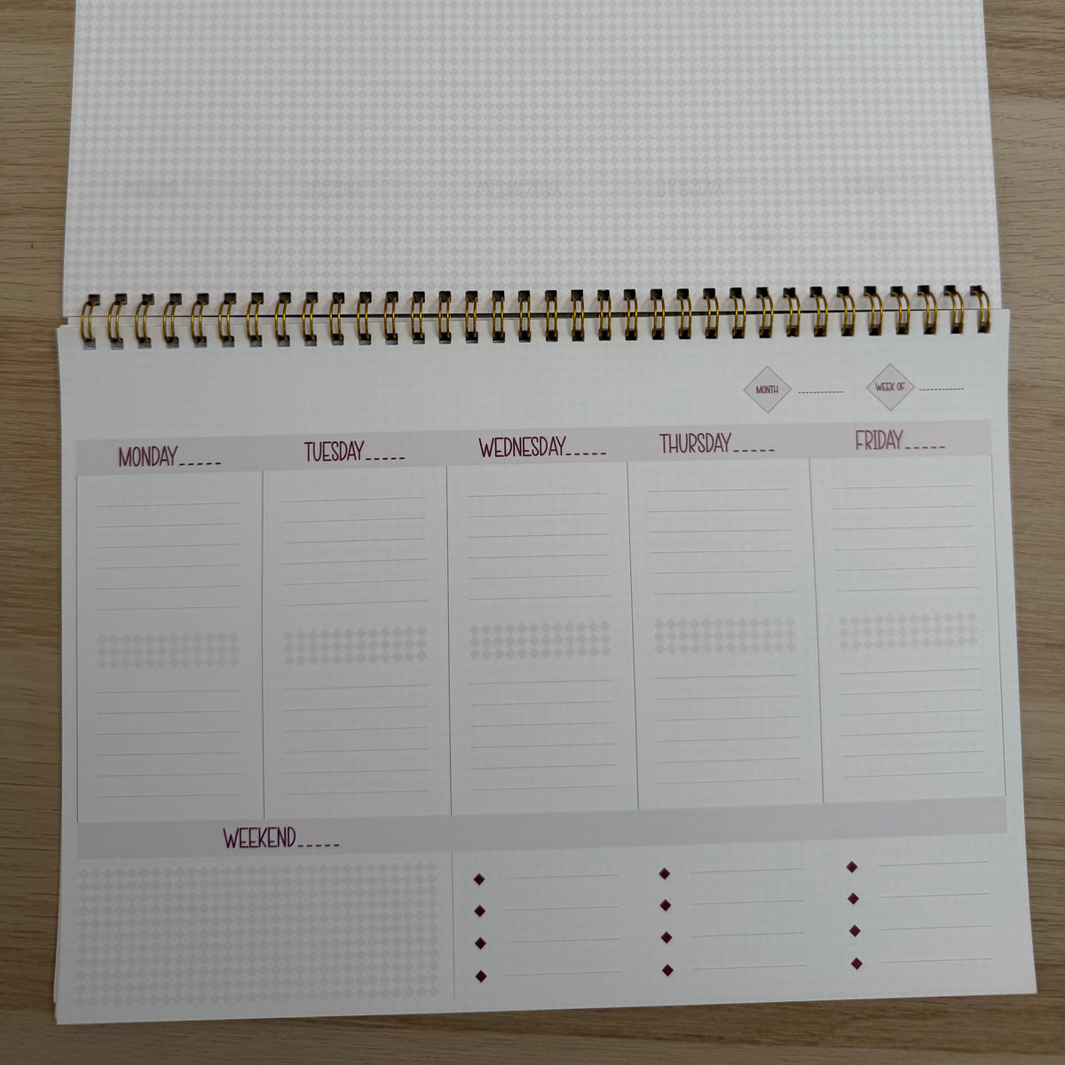 Planner settimanale A4 - Open date