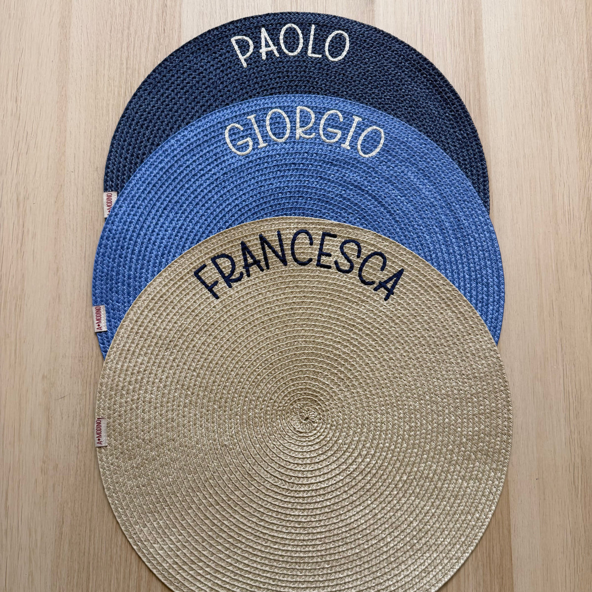 Tovagliette Tonde di Paglia con Personalizzazione